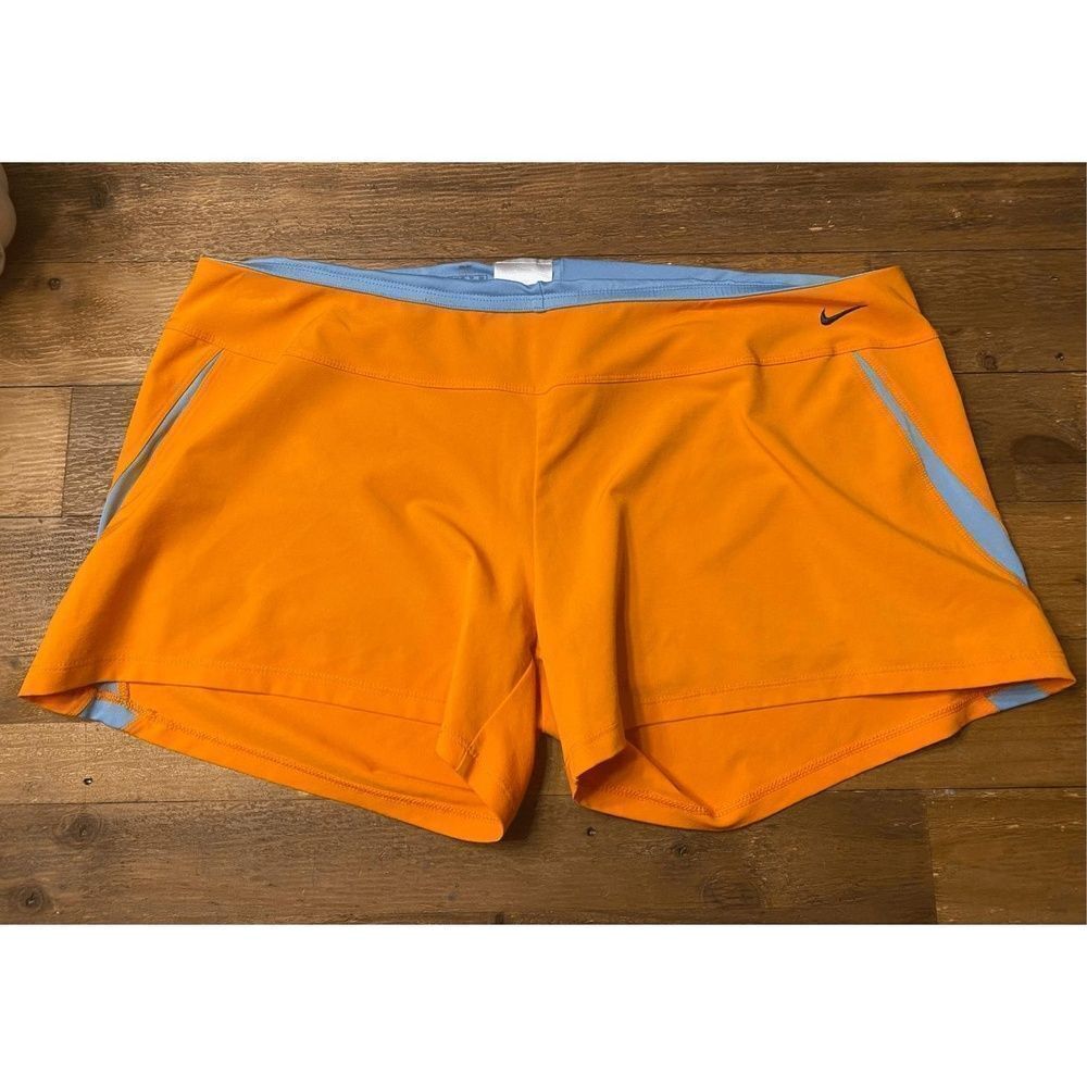 Nike XL dri-fit orange blue active wear shorts athletic womens